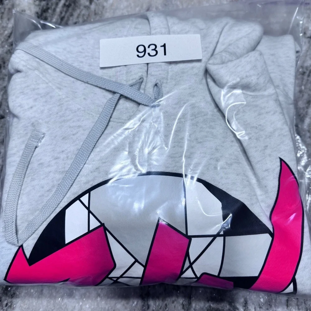 Jordan Zion Williamson Hoodie Mens Small Gray volt red‎ Graphic Sweatshirt